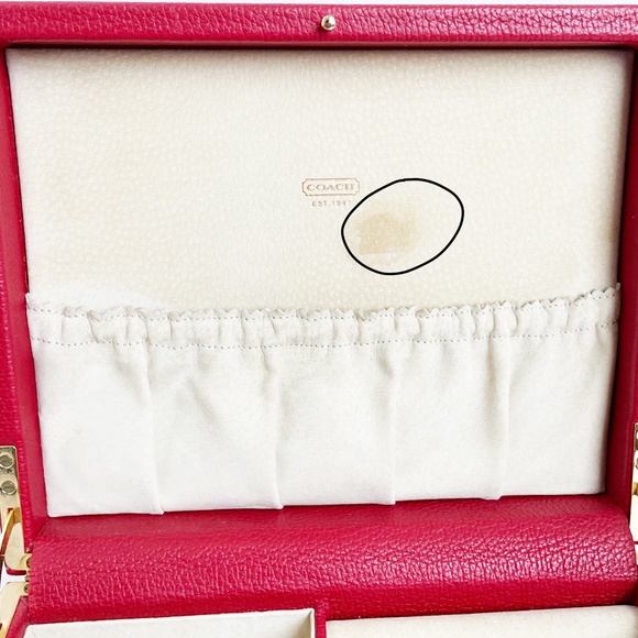 Coach Jewelry Box Red Leather Trinket Case Valet Vintage 90s Rare SLG HTF - Picture 10 of 10